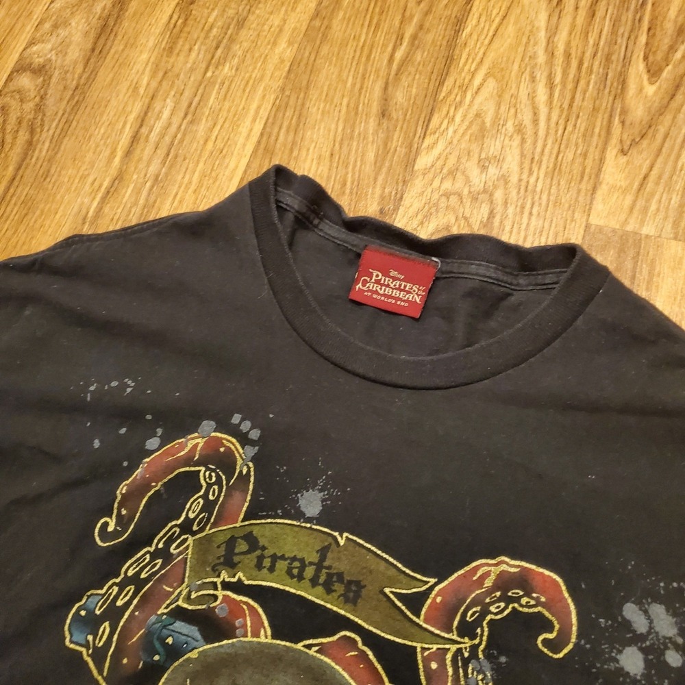 Vtg Pirates of the Caribbean Shirt Adult XL Black At Worlds End Disney Pirates